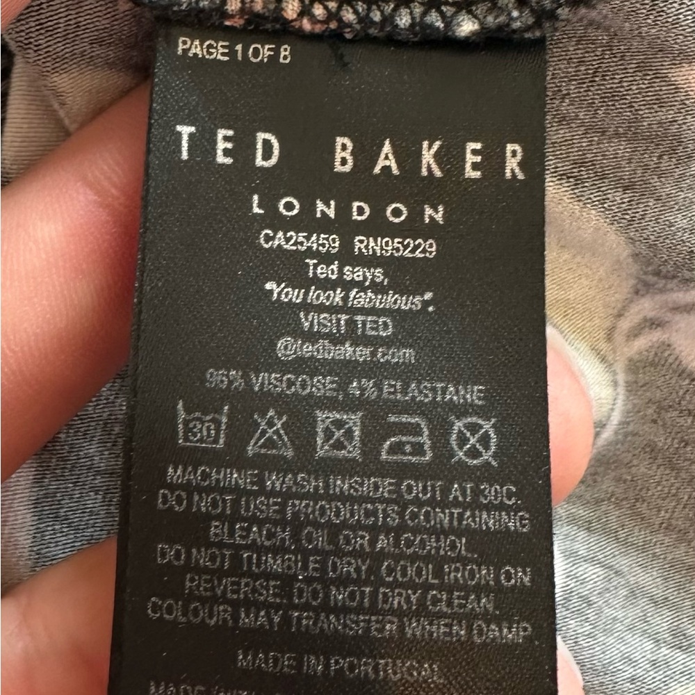 Ted Baker London Black Floral Tee Shirt - Picture 7 of 7
